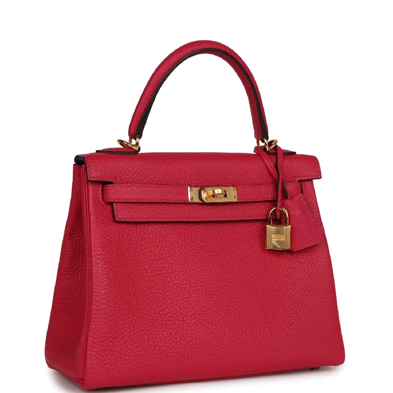 Hermes Kelly Retourne 25 Framboise Togo Gold Hardware