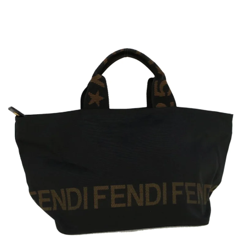 FENDI Hand Bag Nylon Black  yk9194