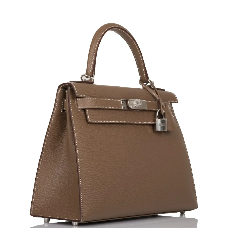 Hermes Kelly Sellier 28 Etoupe Epsom Palladium Hardware