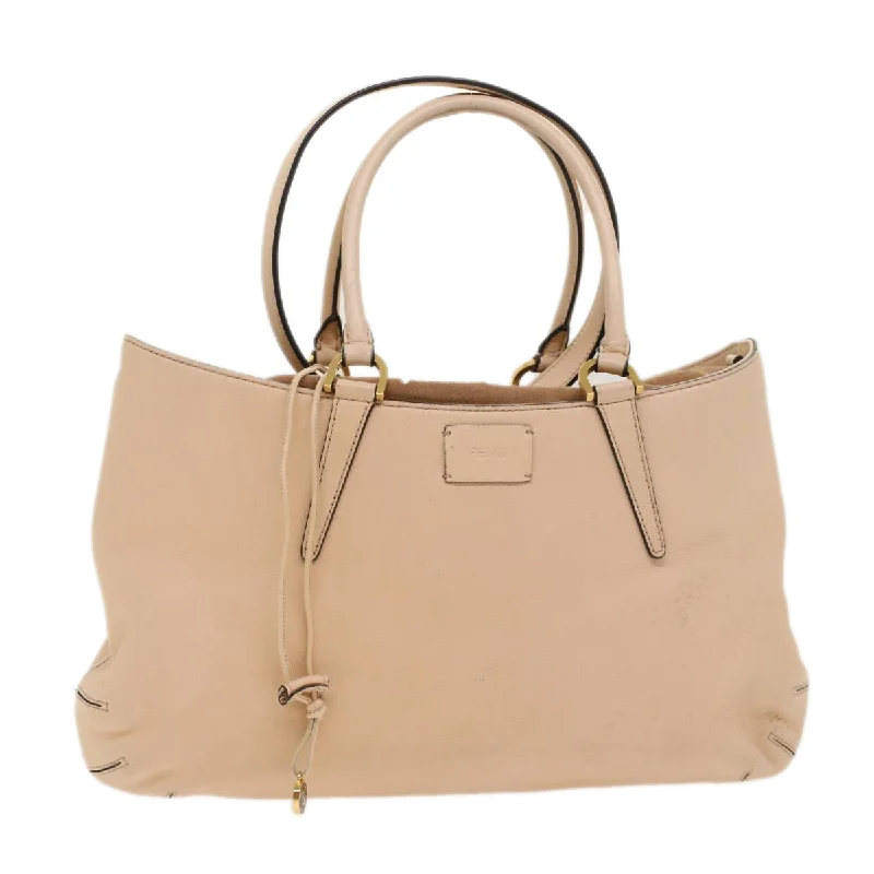 FENDI Hand Bag Suede Leather 2way Beige  48745