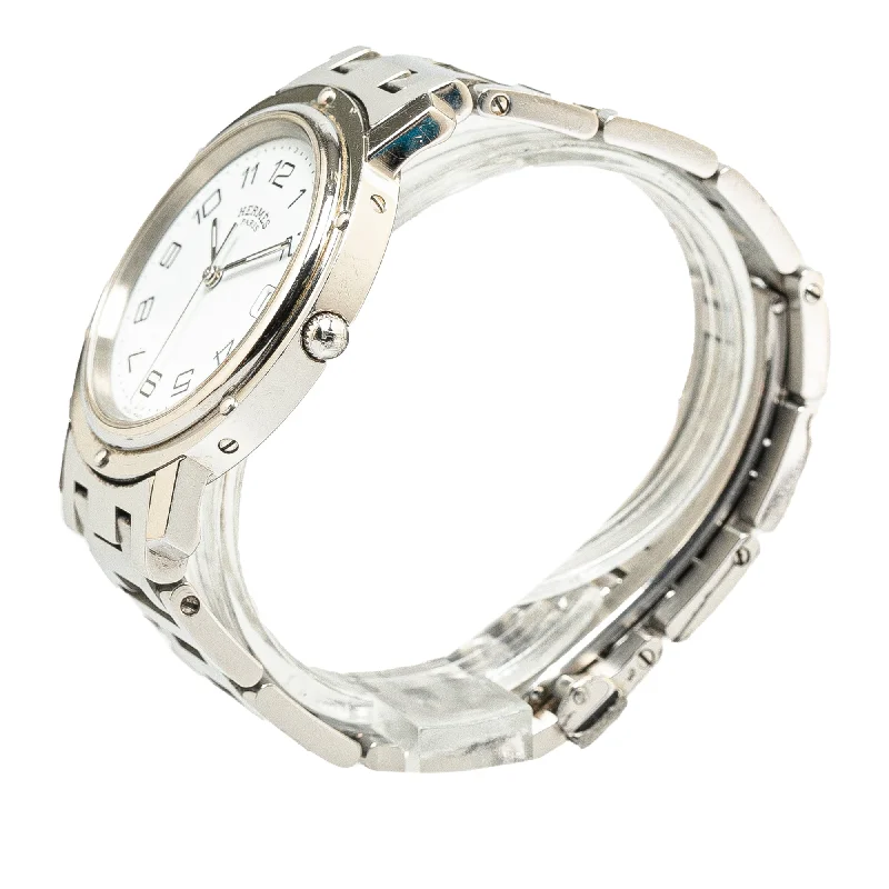 Hermes Quartz Stainless Steel Clipper Watch