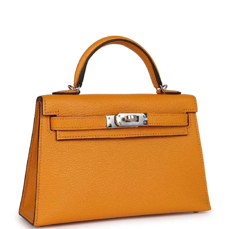 Hermes Kelly Sellier 20 Moutarde Chevre Mysore Palladium Hardware