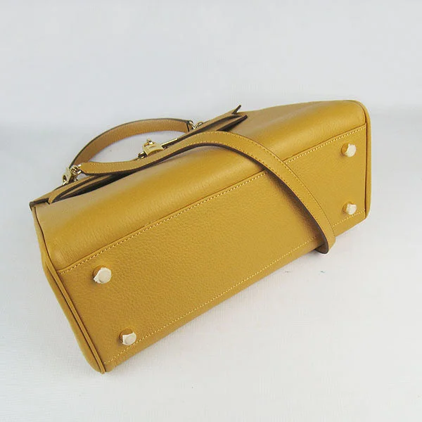 Hermes Kelly 32cm Togo Leather Handbag 6108 Yellow Golde