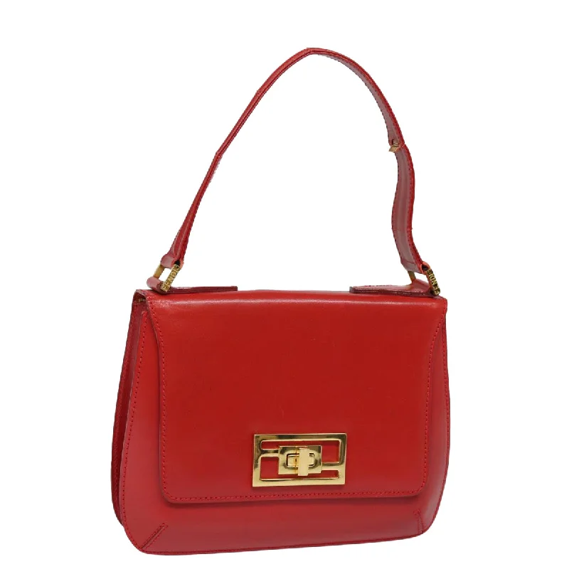 FENDI Hand Bag Leather Red  79213