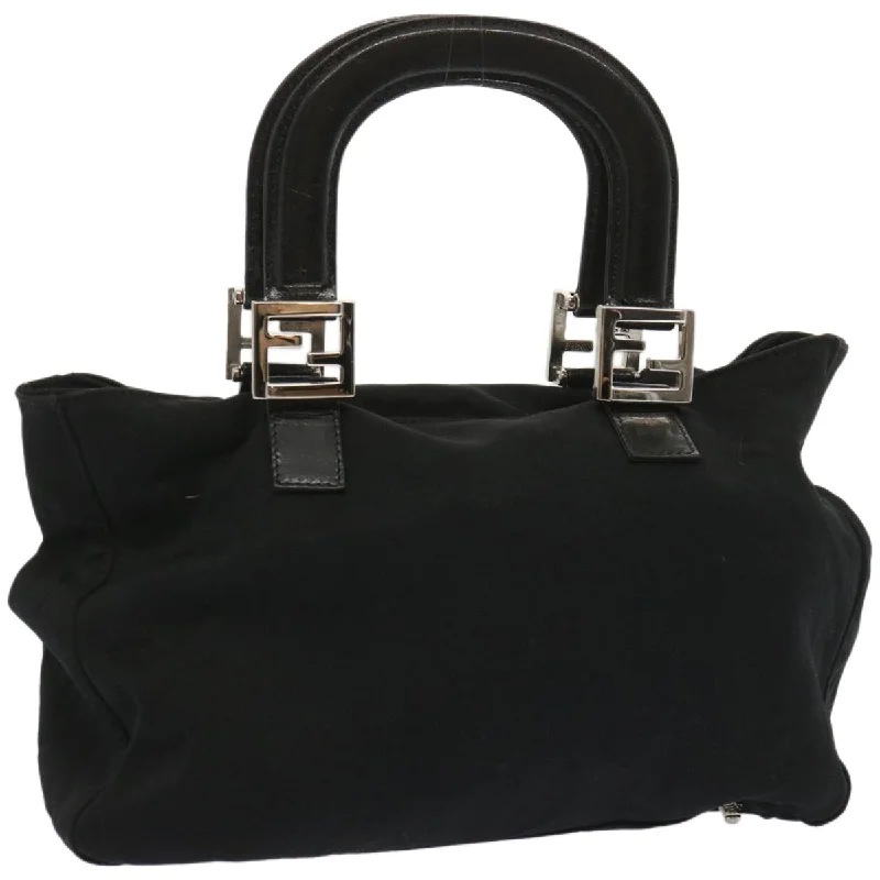 FENDI Hand Bag Nylon Black  67349