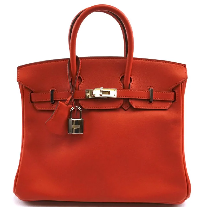 Hermès Birkin Ultra Rare 25 25cm Elegant Handbag Small Tote Capucine Red with Orange Undertone Swift Leather Satchel