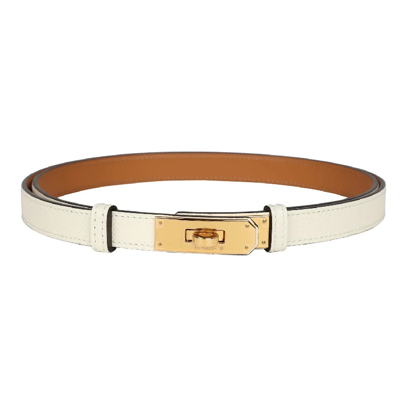 Hermes Kelly Pocket 18 Belt Craie Epsom Gold Hardware