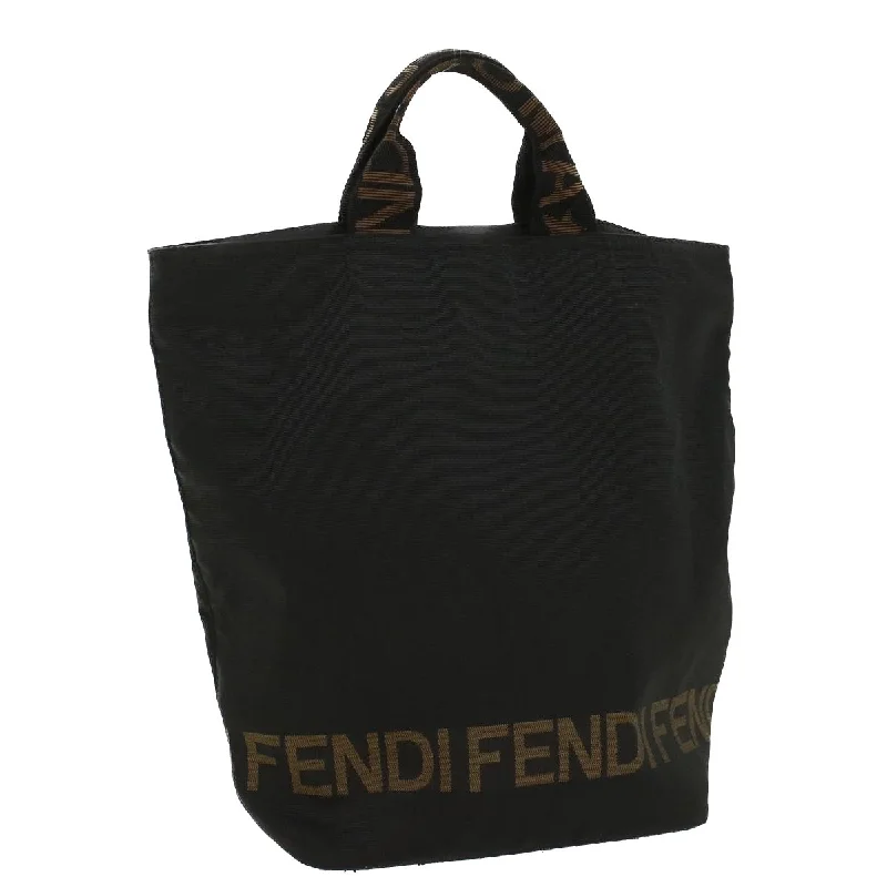 FENDI Hand Bag Nylon Black  yk8325