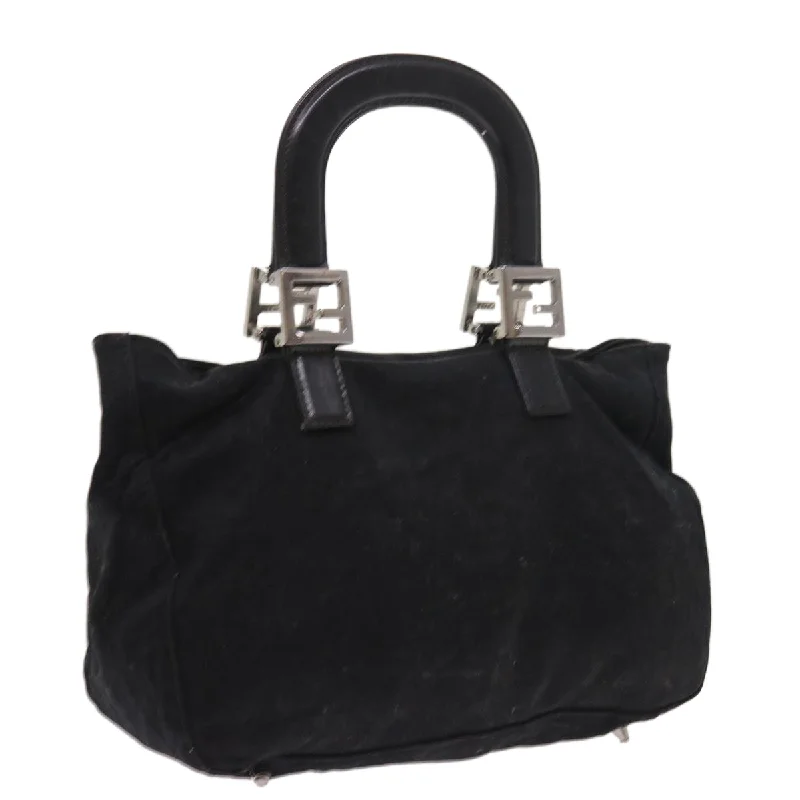 FENDI Hand Bag Nylon Black  yk8577