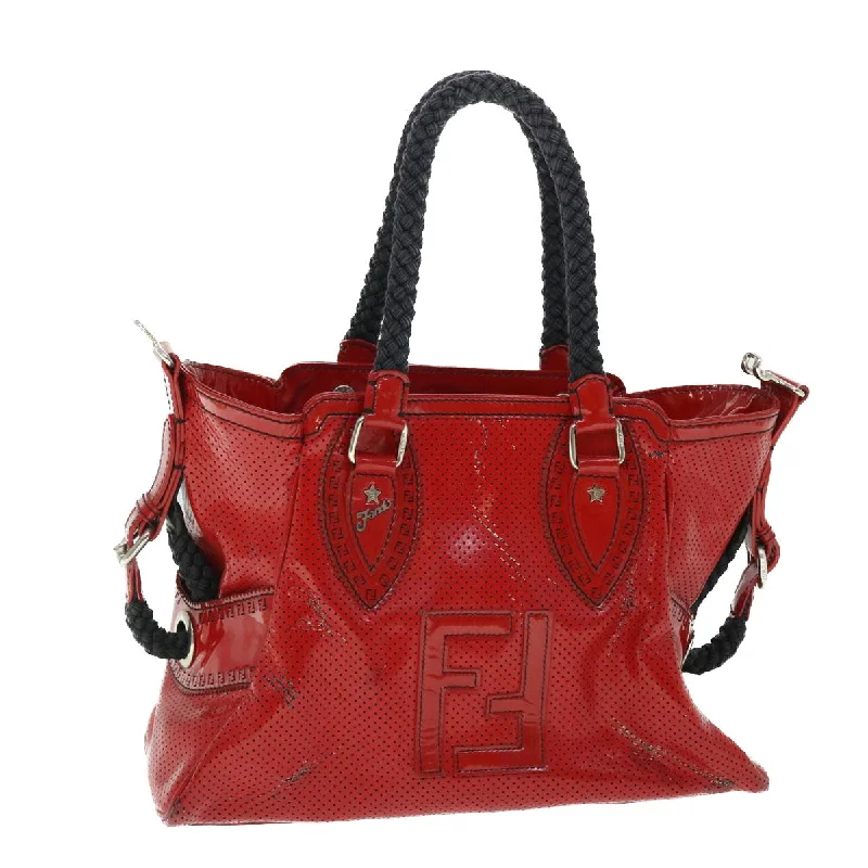 FENDI Hand Bag Enamel Red  bs7758