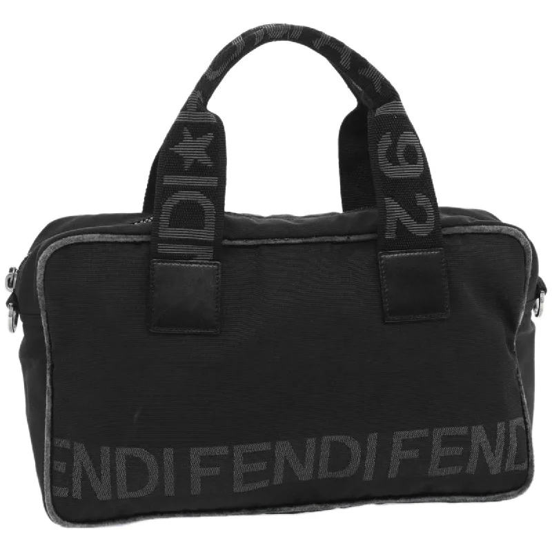 FENDI Hand Bag Canvas Black  bs12372