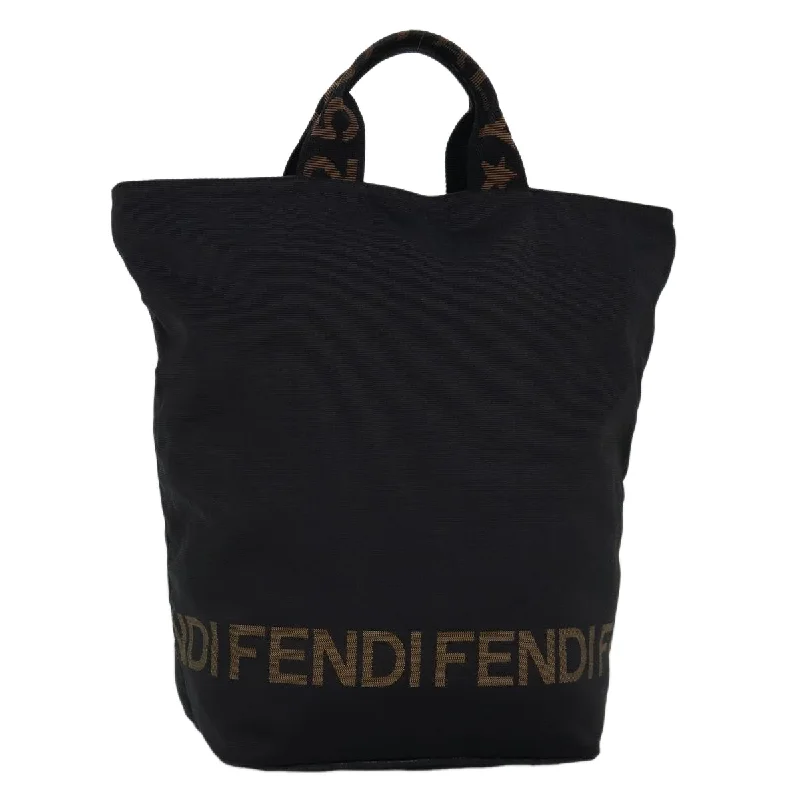 FENDI Hand Bag Nylon Black  bs14282