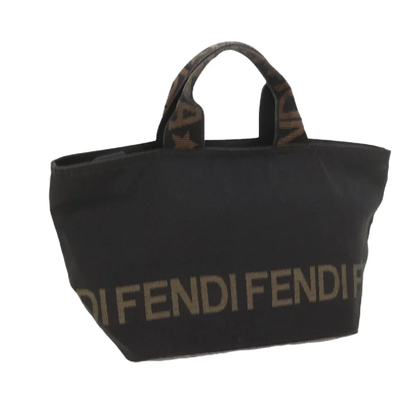 FENDI Hand Bag Canvas Black  yk9264