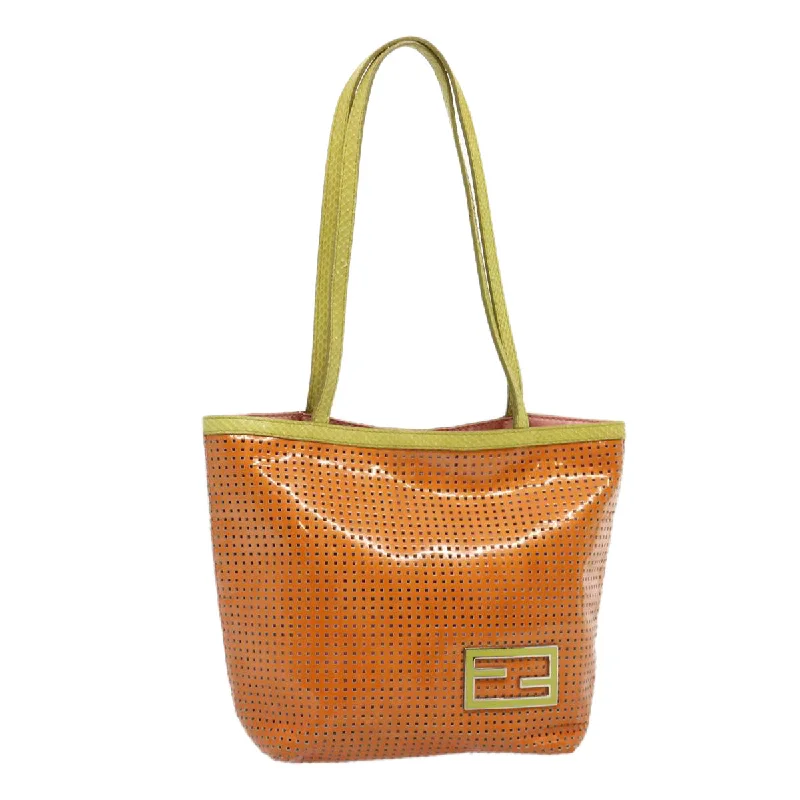 FENDI Hand Bag Enamel Orange  69455