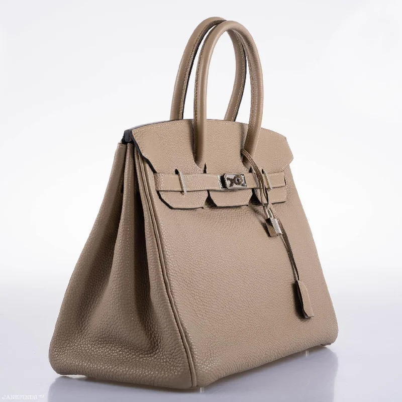 Hermès Birkin 35 Gris Tourterelle Togo with Palladium Hardware - 2009, M Square