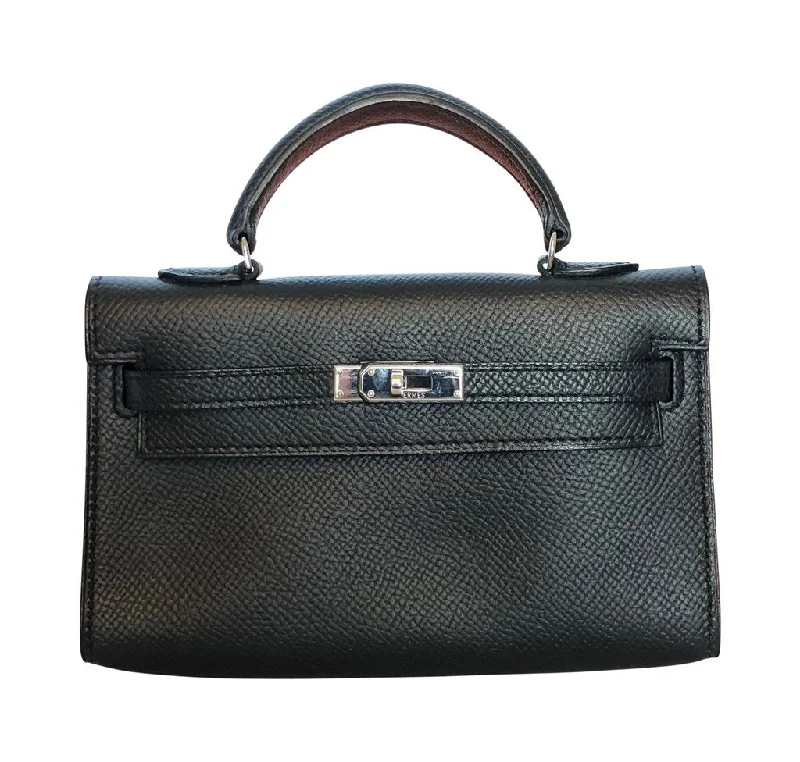 Hermès Kelly 15 Noir Epsom Bag PHW