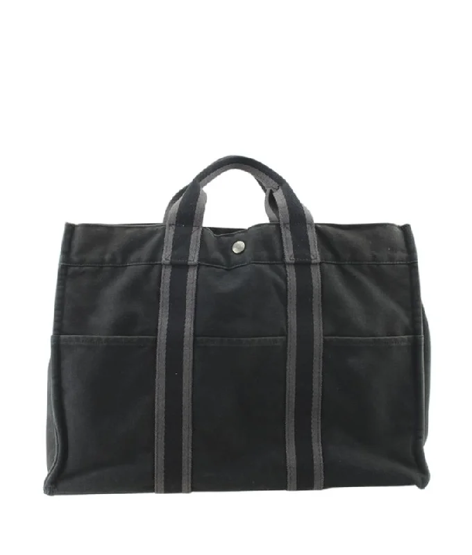 Hermès Fourre Tout Gm Black Canvas Tote