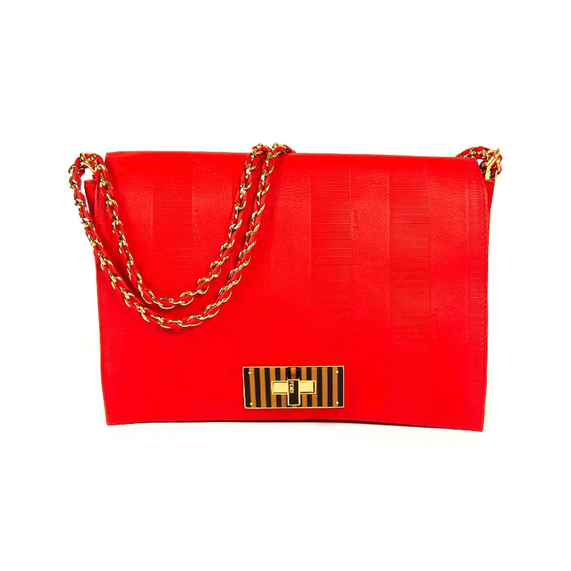 Fendi Claudia Leather Large Flap