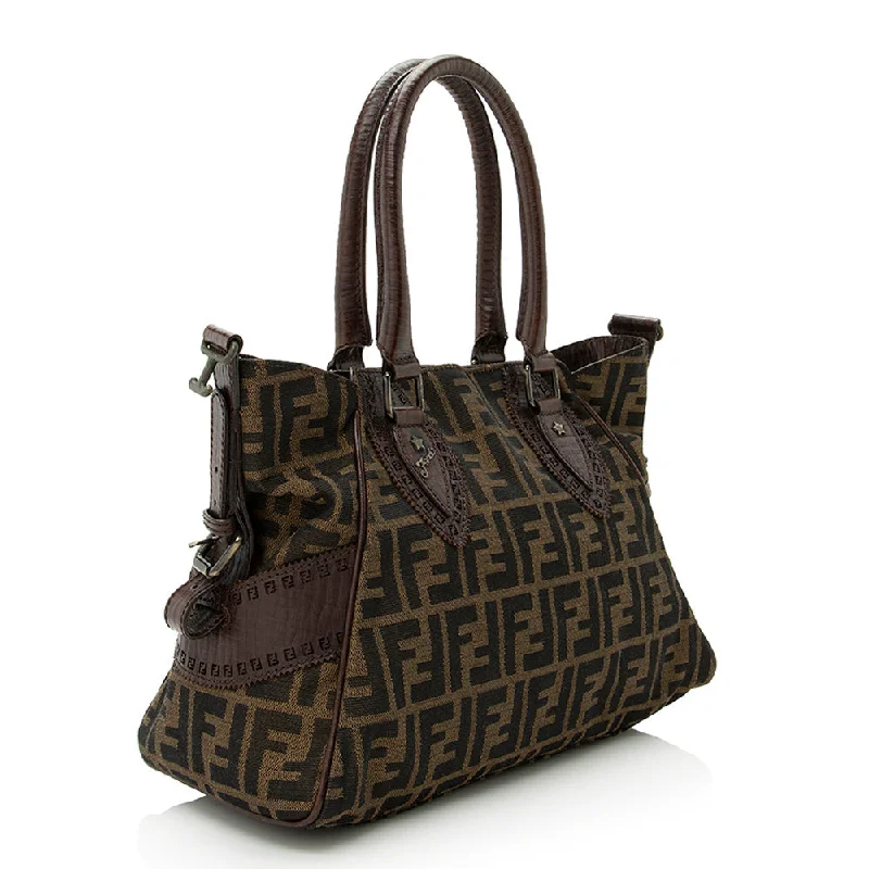 Fendi Zucca Leather Du Jour Small Tote (SHF-21714)