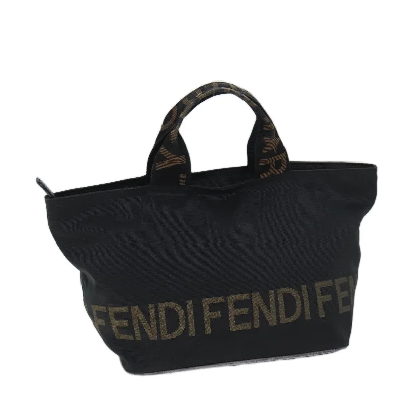 FENDI Hand Bag Canvas Black  yk11461