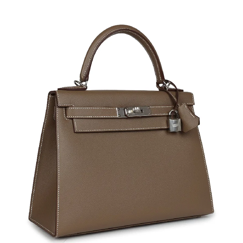 Hermes Kelly Sellier 28 Etoupe Epsom Palladium Hardware