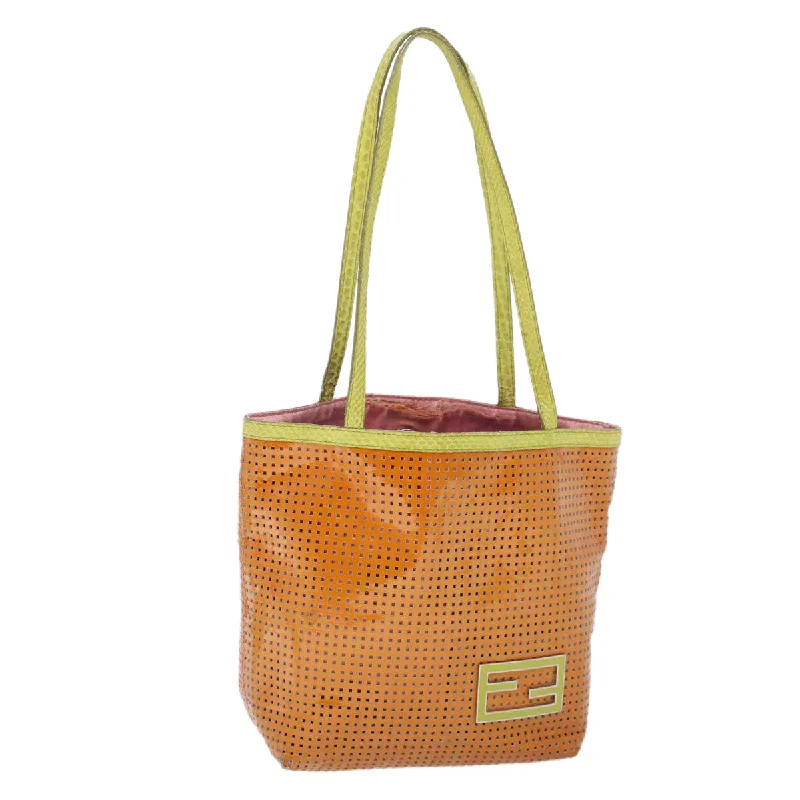 FENDI Hand Bag Patent leather Orange  53743