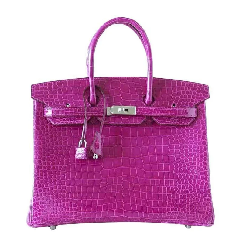 Hermès Birkin 35 Rose Scheherazade Crocodile Bag