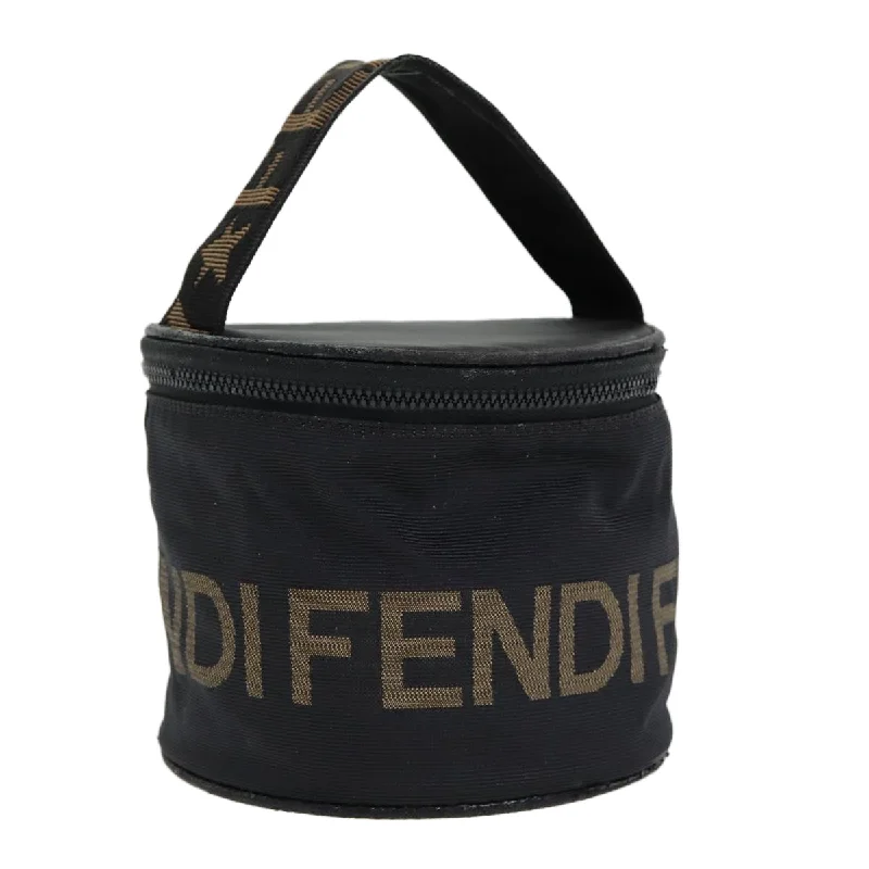 FENDI Hand Bag Canvas Brown Black  yb646