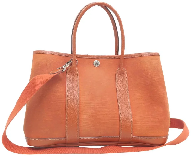 Hermès Garden Party Pm Orange Canvas Tote