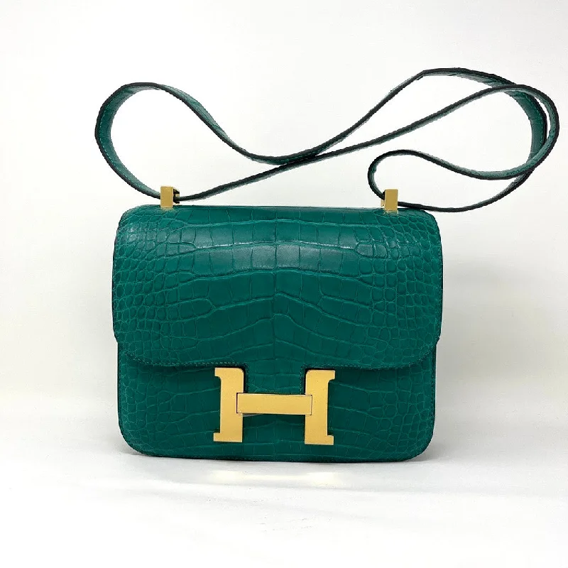 Hermès Constance III 24 Poche Dos Green Matte Mississippi Alligator Gold Hardware