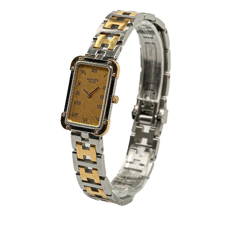 Hermes Quartz Stainless Steel Croisiere Watch