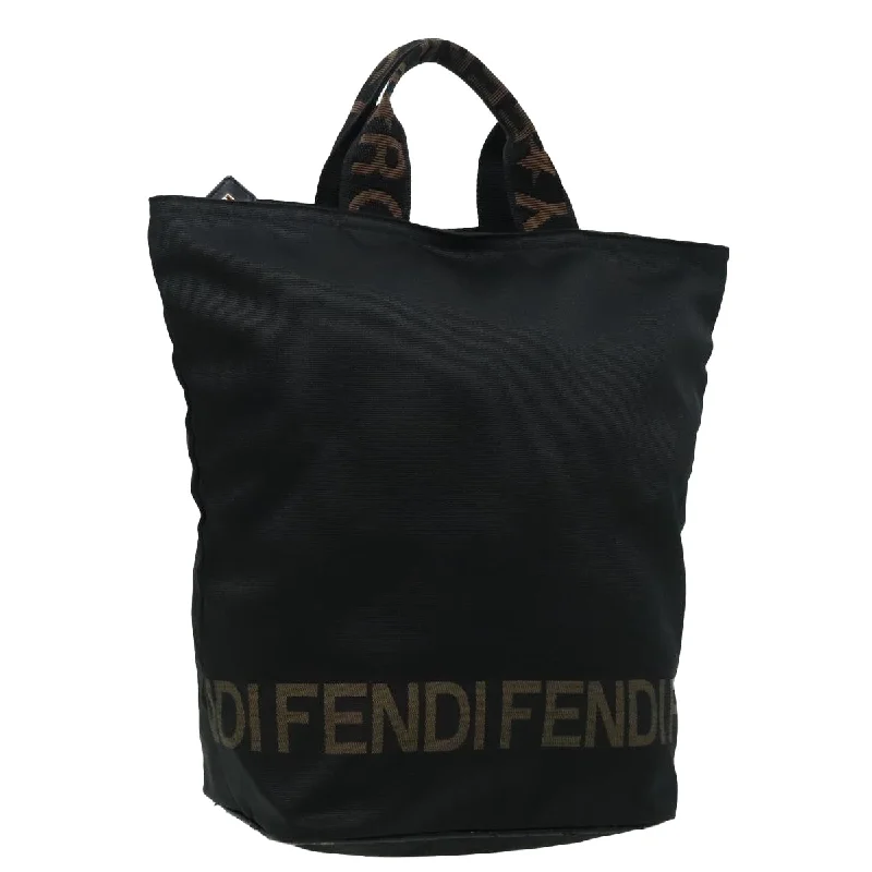 FENDI Hand Bag Nylon Black  92994