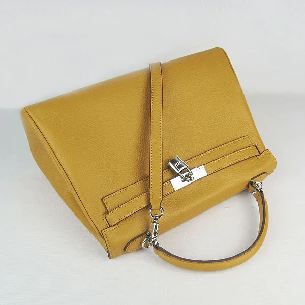 Hermes Kelly 32cm Togo Leather Handbag 6108 Yellow Silve