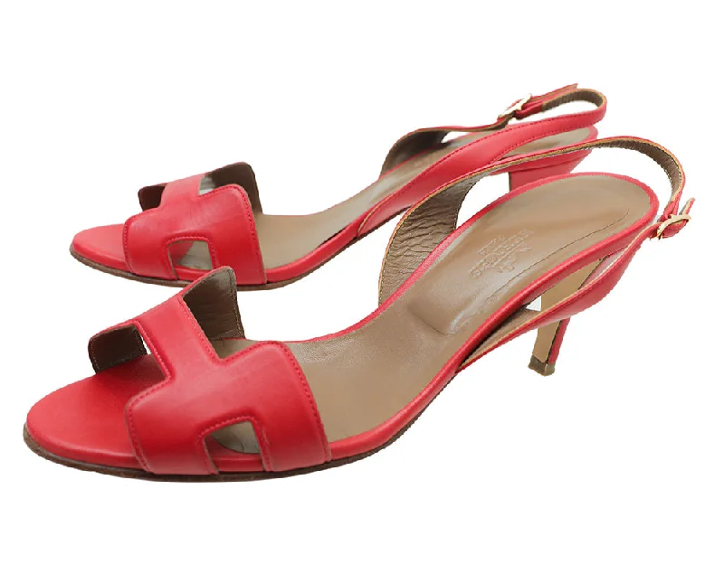 Hermes Red Night 70 Sandals 37.5