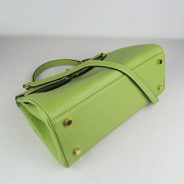 Hermes Kelly 32cm Togo Leather Handbag 6108 Green Golden