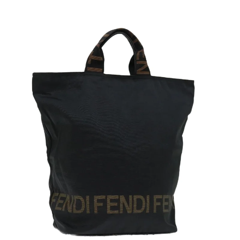 FENDI Hand Bag Canvas Black  yk11128