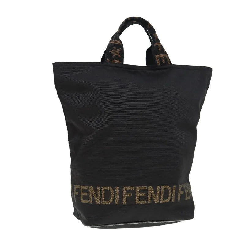 FENDI Hand Bag Nylon Black  yk13789