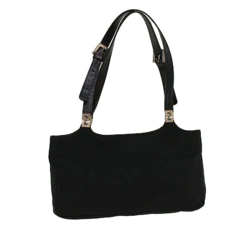 FENDI Hand Bag Nylon Black  52135