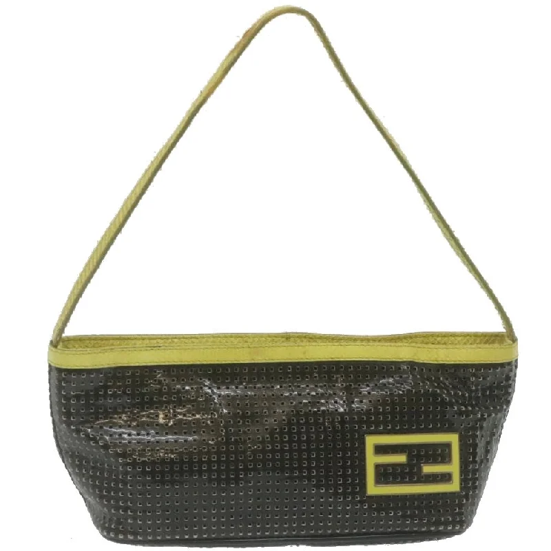 FENDI Accessory Pouch Punched Enamel Black  yt718