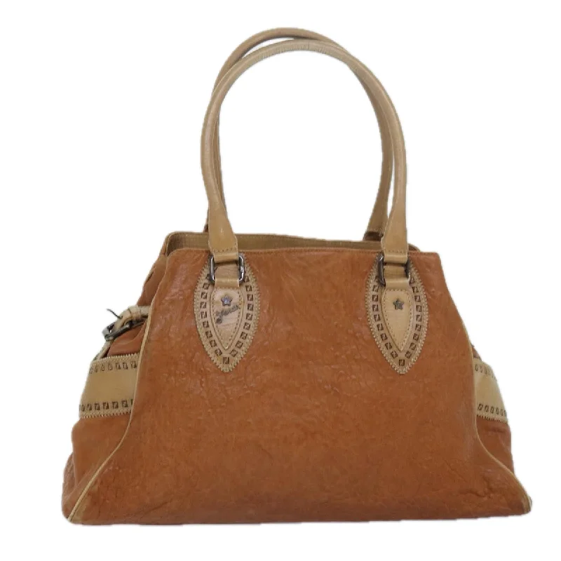 FENDI Hand Bag Leather Brown  ti1895