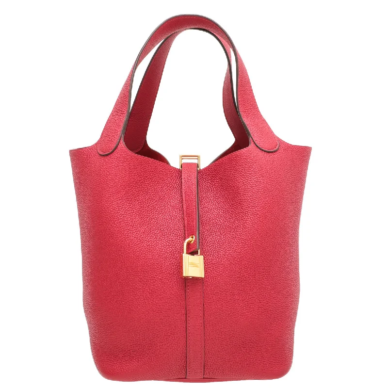 Hermes Rouge Piment Picotin Lock 22 Bag