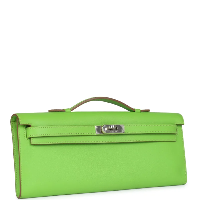 Hermes Kelly Cut Vert Cru Swift Palladium Hardware