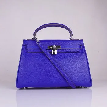 Hermes Kelly 32cm Togo leather 6108 electric blue silver