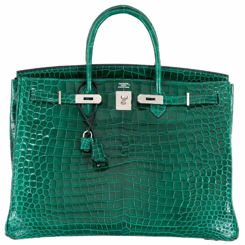 Hermès Birkin 40 Vert Emeraude (Emerald) Porosus Crocodile Palladium Hardware