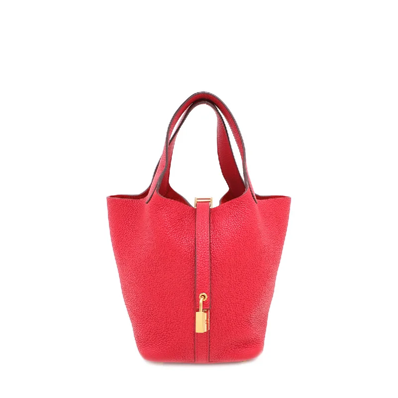 Hermes Rouge Garance Togo Picotin 18 Bag