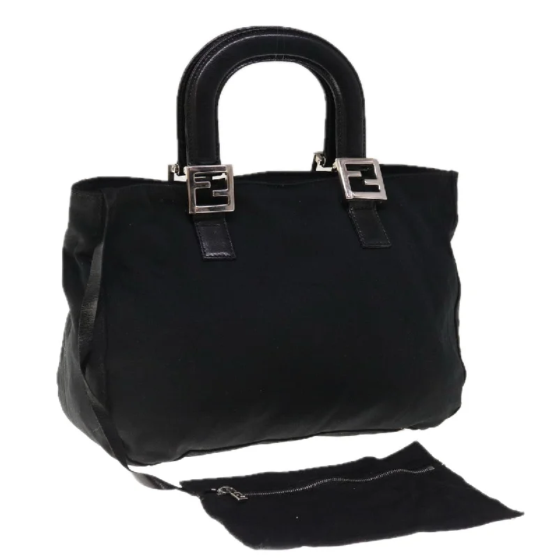 FENDI Hand Bag Nylon Black  yk10512