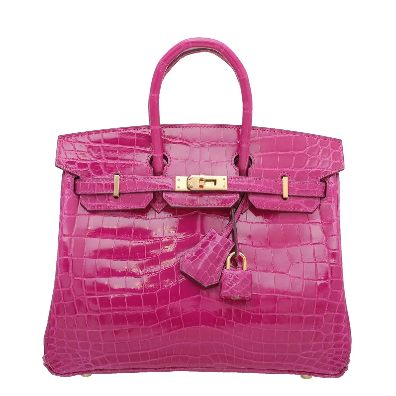 Hermes Rose Scheherazade Crocodile Niloticus Birkin 25 Bag