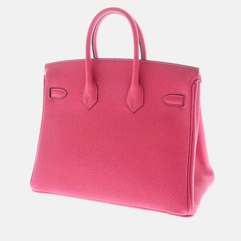 HERMES Pink Togo Leather Palladium Hardware Birkin 25 Bag