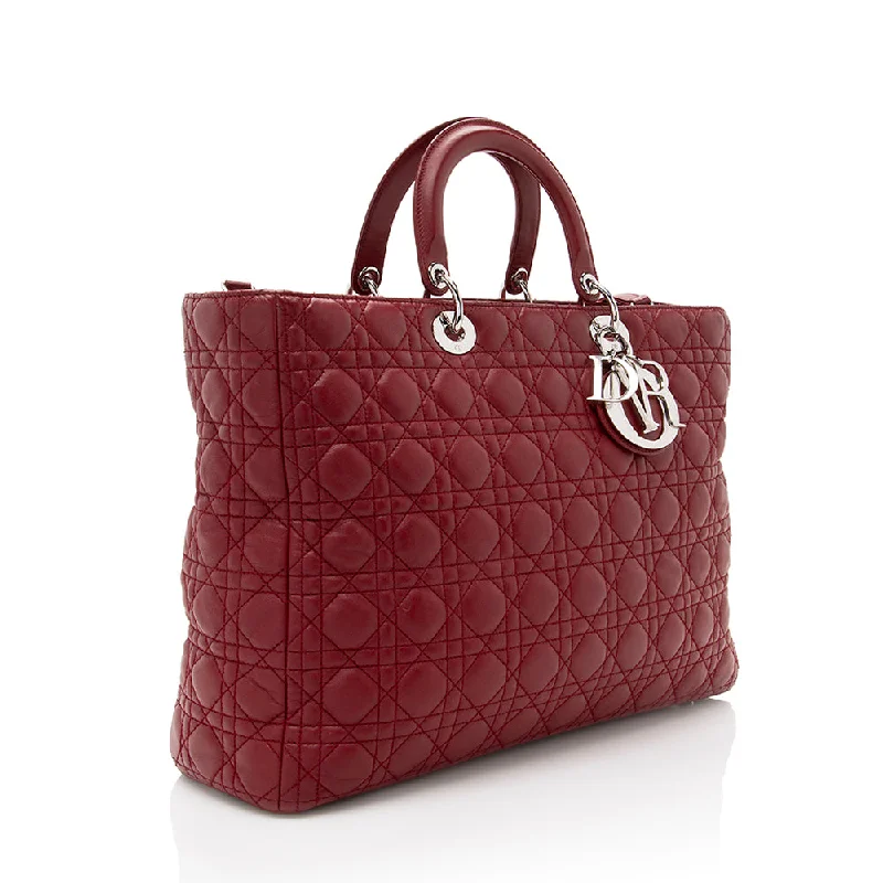 Dior Lambskin Lady Dior Extra Large Tote (SHF-17888)