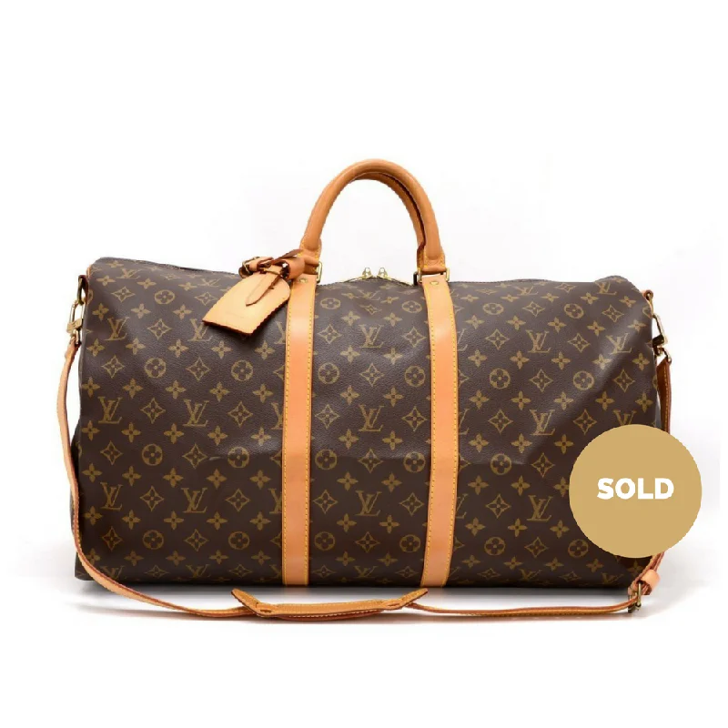 Keepall 55 Bandouliere Monogram Canvas Travel Bag with Strap